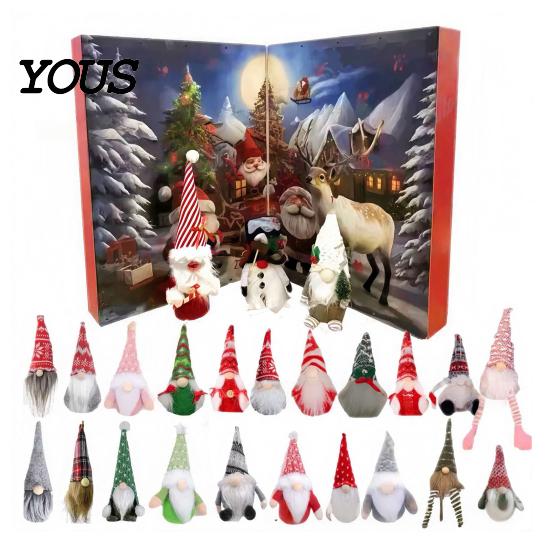 Christmas Countdown Gift for Kids 2026 Gnome Advent Calendar, 24 Day Box Set with Faceless Indoor Decoration Plush Dolls, Xmas Ornaments Tree Hanging