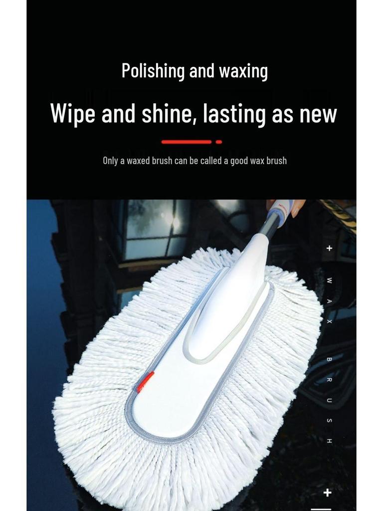 Telescopic Lint-Free Car Cleaning Mop with Soft Bristles