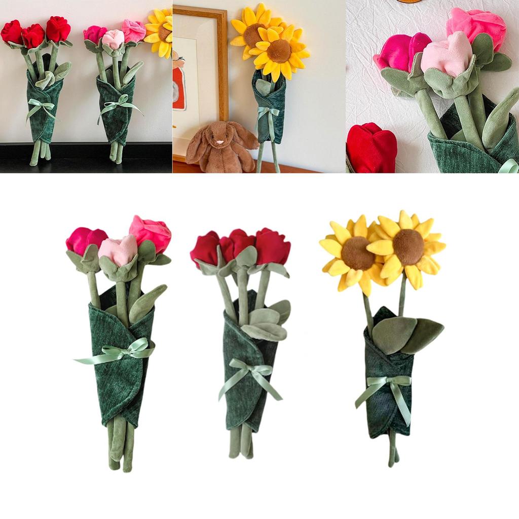 Söt Blombukett med Dockor, Rolig, Mjuk, Heminredning, Söt, Kreativ Vacker för Kvinnor Hustru Dotter Alla hjärtans dag