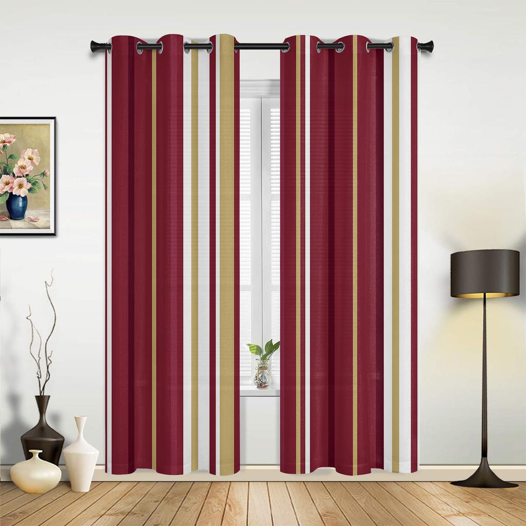 Orange Stripes Geometric Abstract Curtains for Bedroom Living Room Drapes Kitchen Children's Room Window Curtain Home Decor