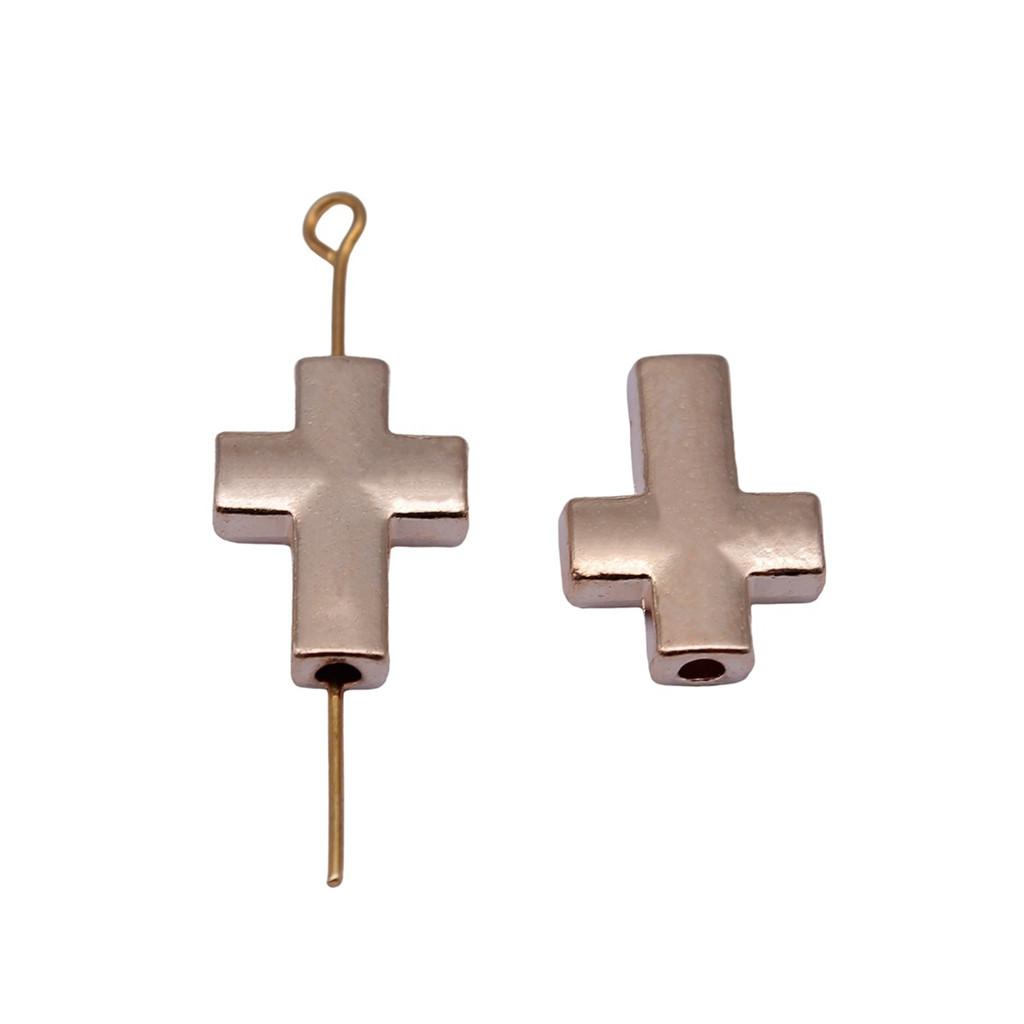 Pingentes de Contas Cruzadas Para Suprimentos de Fabricação de Joias Religiosas Espaçador de Furo Pequeno