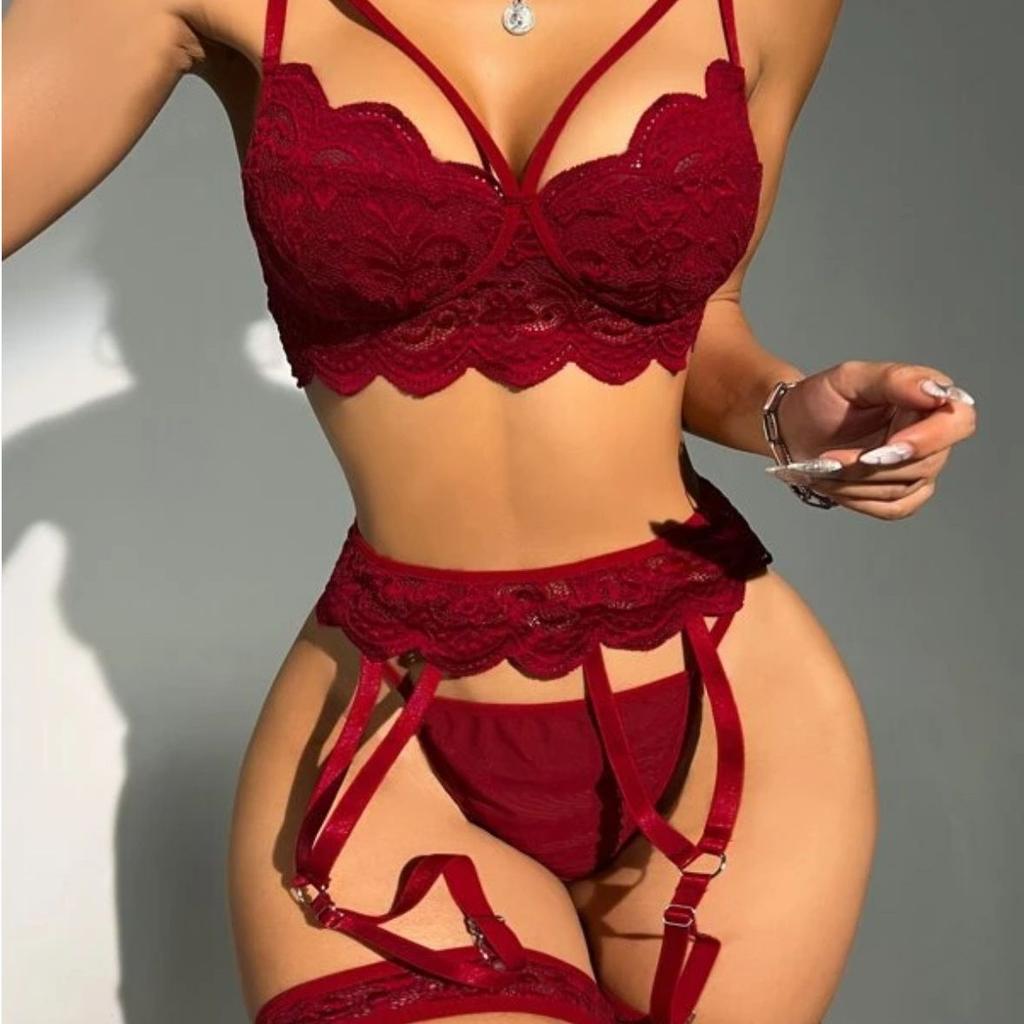 3 Pieces Erotic Sexy Lace Bra And Panty Set Underwear Transparent Bra Exotic Sets Sexy Thong Woman Fancy Sensual Luxury Lingerie