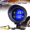 Round LCD Water Temperature Meter Digital Display LED Digital Temp Meter Voltmeter Gauge  Truck