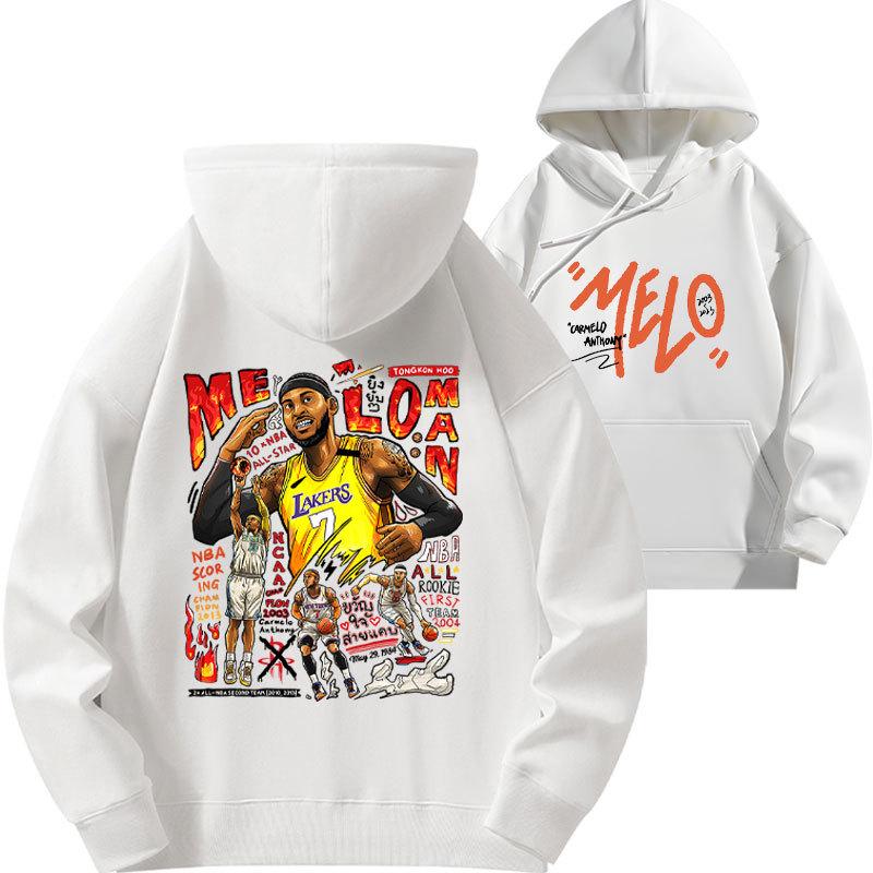 Anthony's 2025 Lakers Hoodie - Basketball Loose Fit, Autumn Plus Velvet, Thickened.