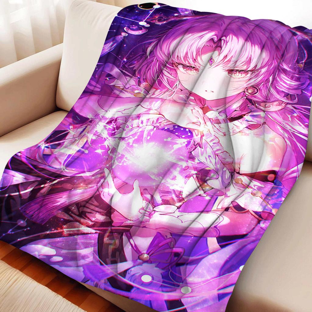 Cartoon Honkai Star Rail Fuxuan Pink Flannel Blanket Cover Warm Soft Anime Blanket Multifunctional Decor Home Universal Blankets