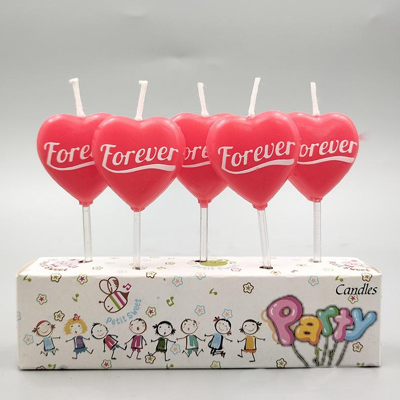 

Romantic Proposal To Express Creative Love LOVE Chinese Valentine s Day Cake Candle Red Heart Shaped Birthday Candle Y58P6