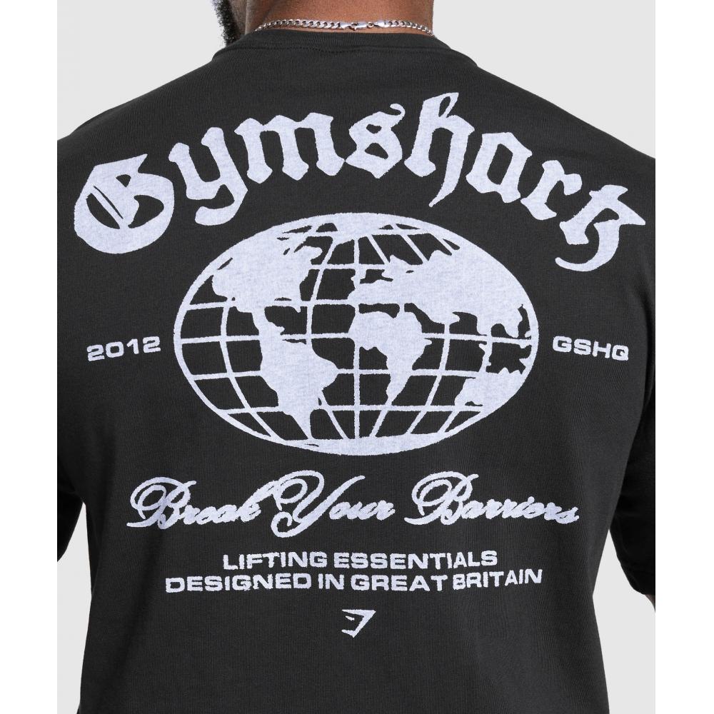 Gymshark Dépassez Vos Barrières T-shirt Noir A2b8i Bb2j