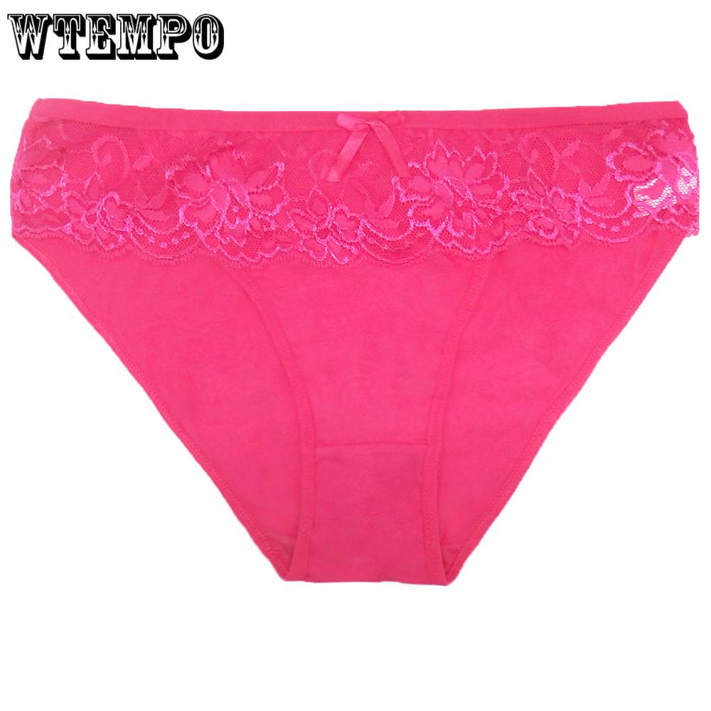 Pack 6 Pcs Woman Underwear Cotton Panties Cute Lace Sexy Girls Ladies Briefs