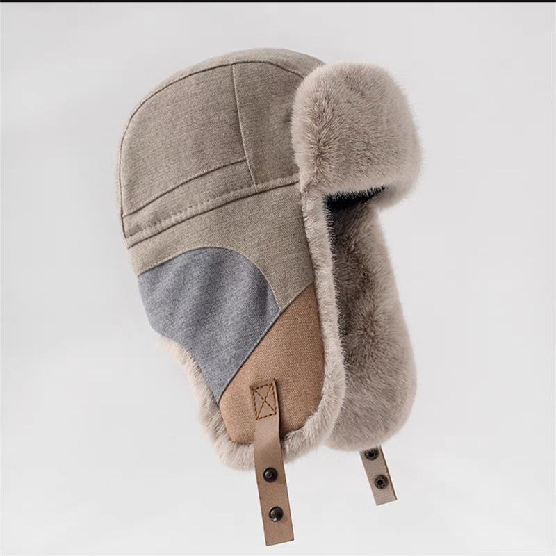 Women's Winter Warm Ear-protecting Hats Men's Bicycle Windproof Northeast Hats and Korean Fashion