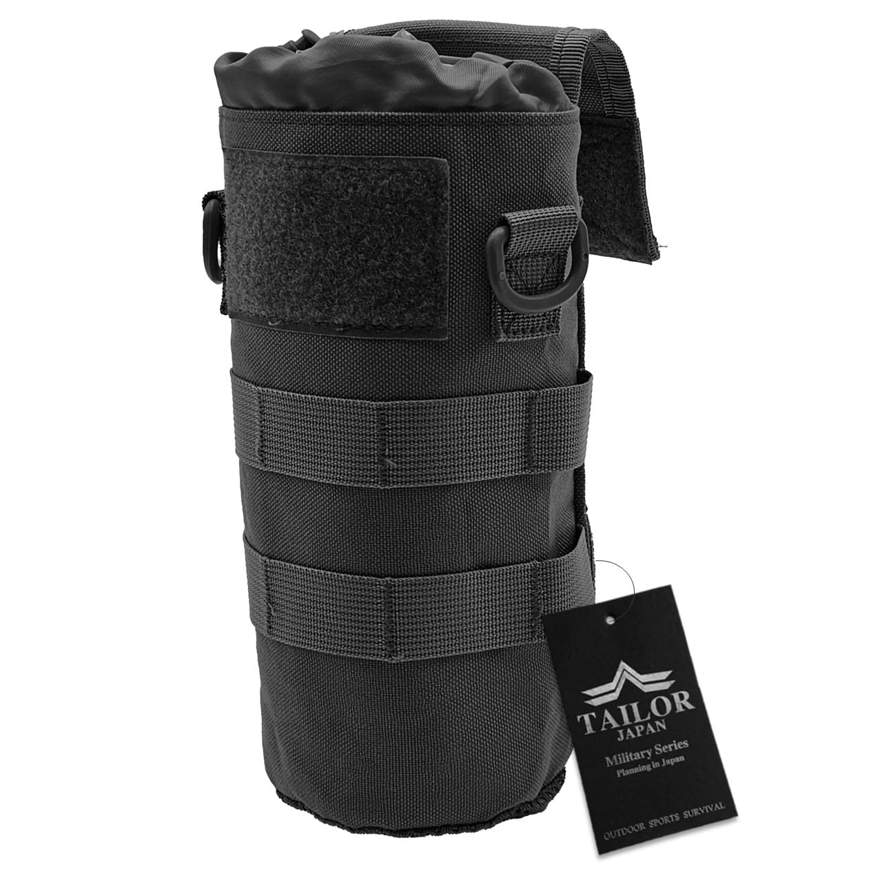 

TAILOR JAPAN Складной подсумок для воды с держателем для напитков Molle, 1000D нейлон, Система, Водонепроницаемый, (черный) чёрный