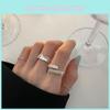 Elegant Korean Geometric Wave Open Finger Ring For Women Fashionable Unique Design