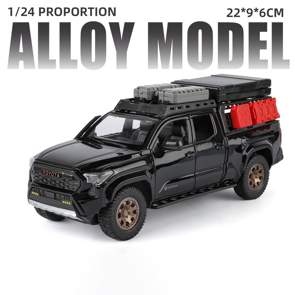 1/24 Toyota Tacoma Off Road SUV Alloy Diecast Model Car Sound and Light Pull Back Children Toy Car Birthday Gifts for Boy Kids