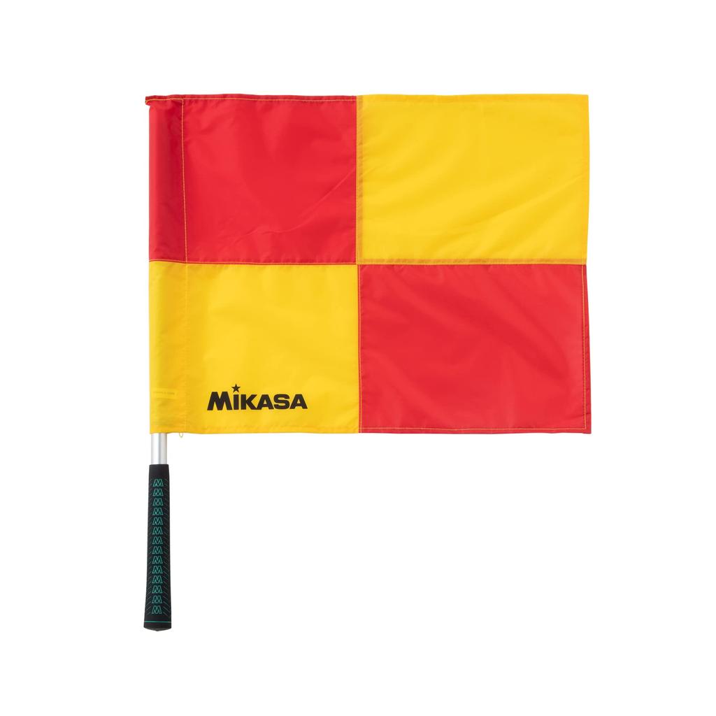 MIKASA Schiedsrichterassistentenflagge für Fußball mit exklusivem Etui Rot/Gelb BA-18