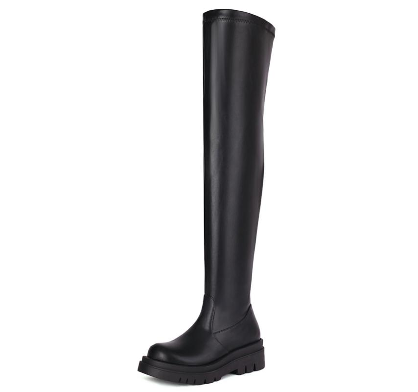 Elastic Women's Over the Knee High Boots 2025 Winter Sexy Long Thigh High Boot Black White Party Fetish Shoes Ladies Waterproof