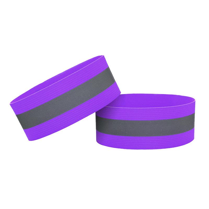 

Светоотражающие эластичные напульсники высокой видимости для лодыжек и запястий, предупреждение для бега 2pcs фиолетовый