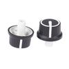 2Pcs Black White Rubber Half Shaft Knob Potentiometer Rotary Encoder Volume Switch Cap 25*25.5Mm