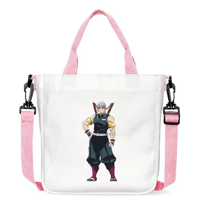 Japan cartoon comics Demon Slayer Print Canvas Bag Stylish Crossbody Bag Large Capacity Commuter Shoulder Bag 7554