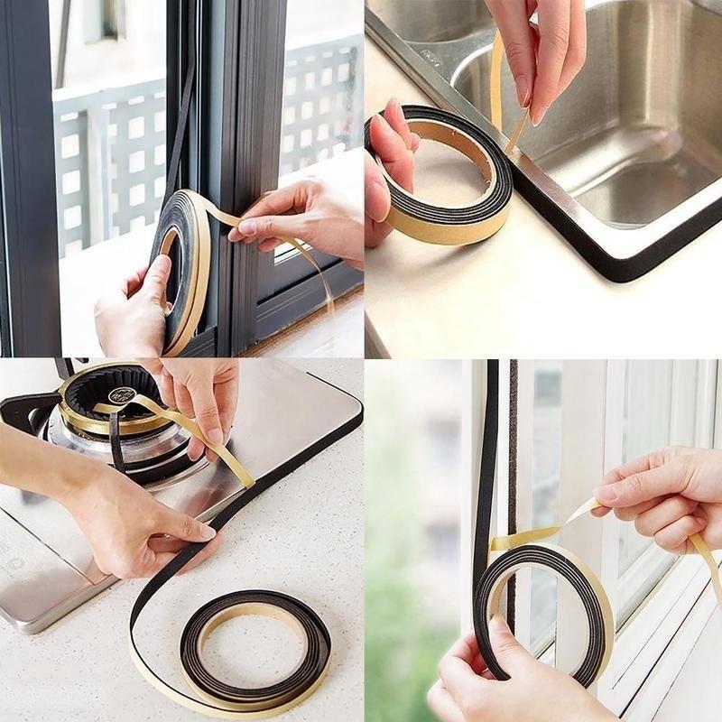 2 Pcs Self-adhesive Seal Strip Kitchen Door Window Gas Stove Sink Basin Edge Trim