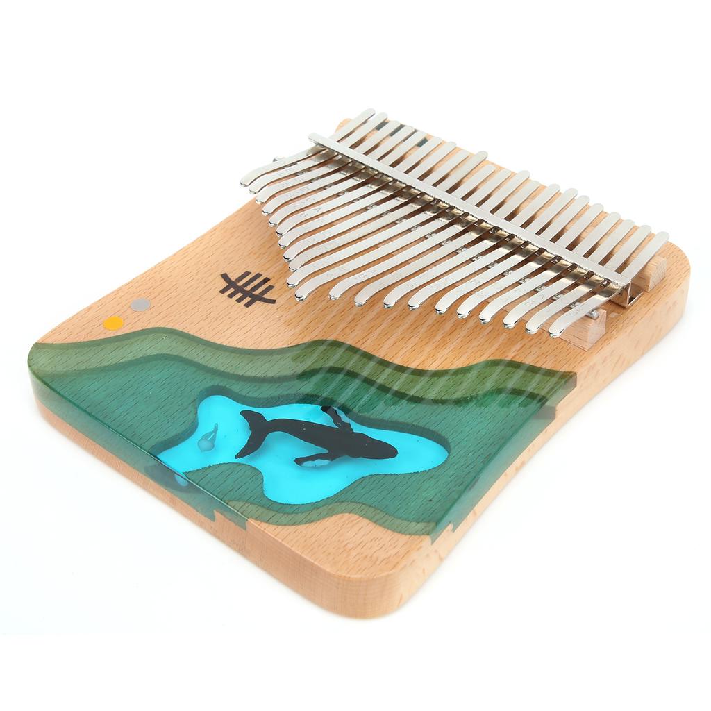 Thumb Piano Kalimba 17 Keys Portable Finger Instrument Kit Set with Tune Hammer Gift