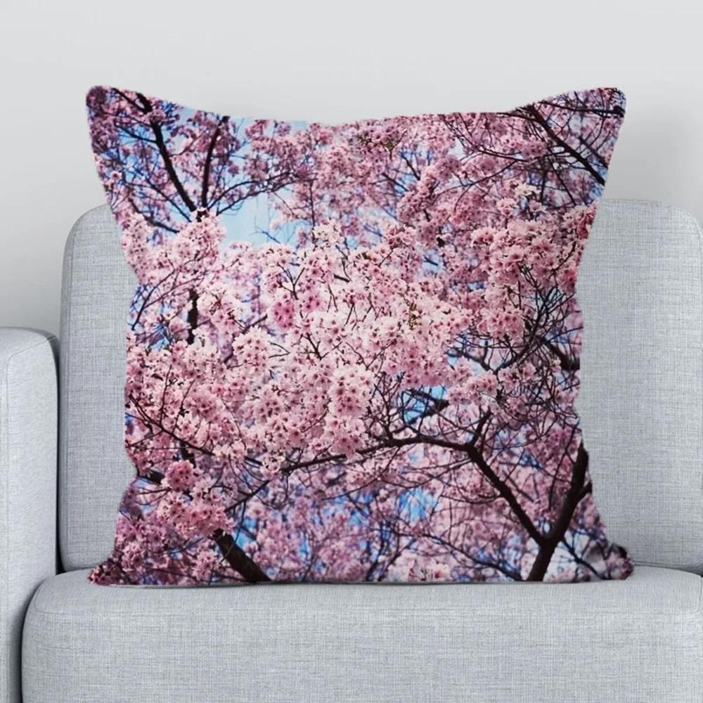 

Наволочка Японская вишня Чехол для подушки-валика x Чехлы для постельных подушек Наволочка для подушки Декор для осени Диван 66x66cm синий