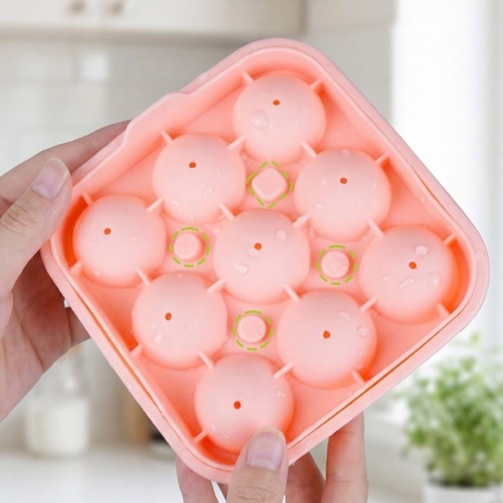 Multi-functional 4/9 Grids Ice Ball Mold Non-stick Silicone Whiskey Ice Mold with Lid DIY Ice Cube Maker Summer