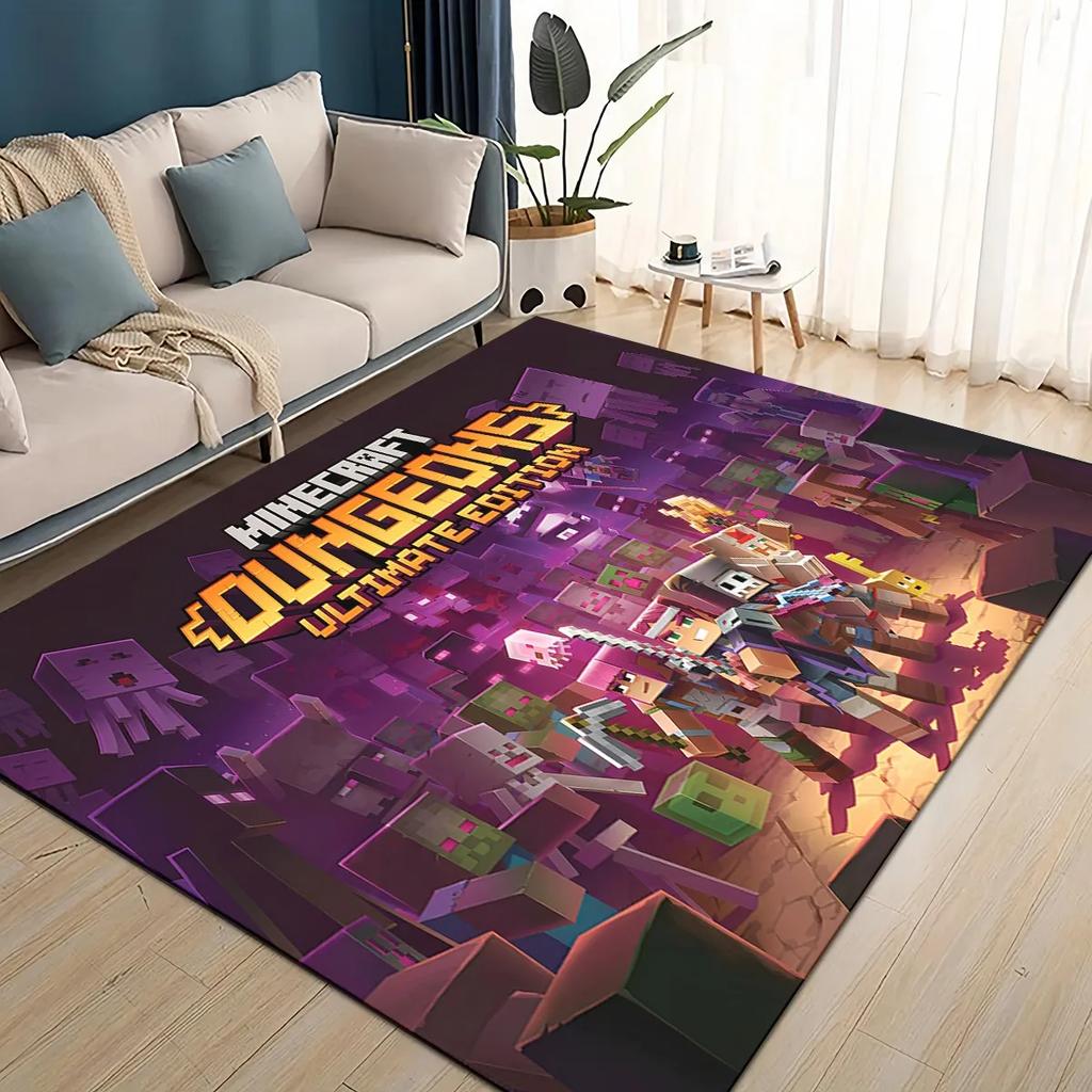 3D S-Sandbox Game  Cartoon Area Rug Large,Carpet Rug for Living Room Bedroom Sofa Doormat Decoration,kid Play Non-slip Floor Mat