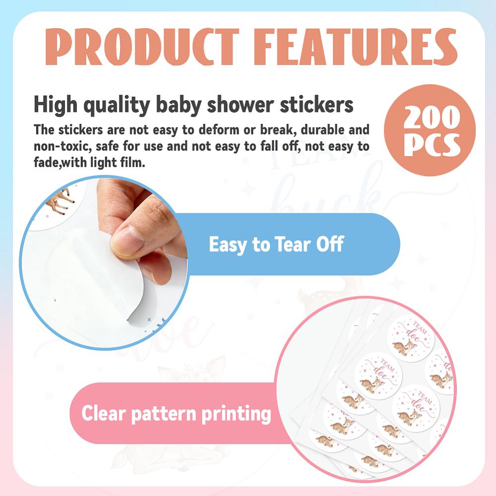 Self-Adhesive Paper Decorative Stickers for Party Decorative Presents Sealing Deer 280x220mm