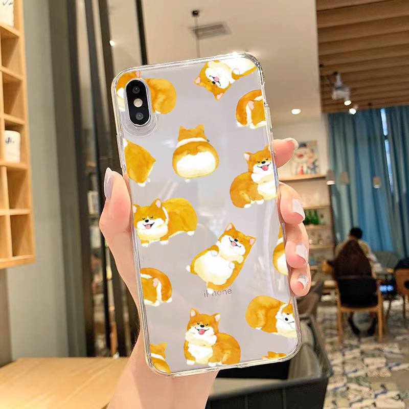 Coque de téléphone à dessin animé mignon Corgi Dog pour iPhone 11 12 Mini 13 14 15 Pro XS Max X Plus SE XR coque transparente