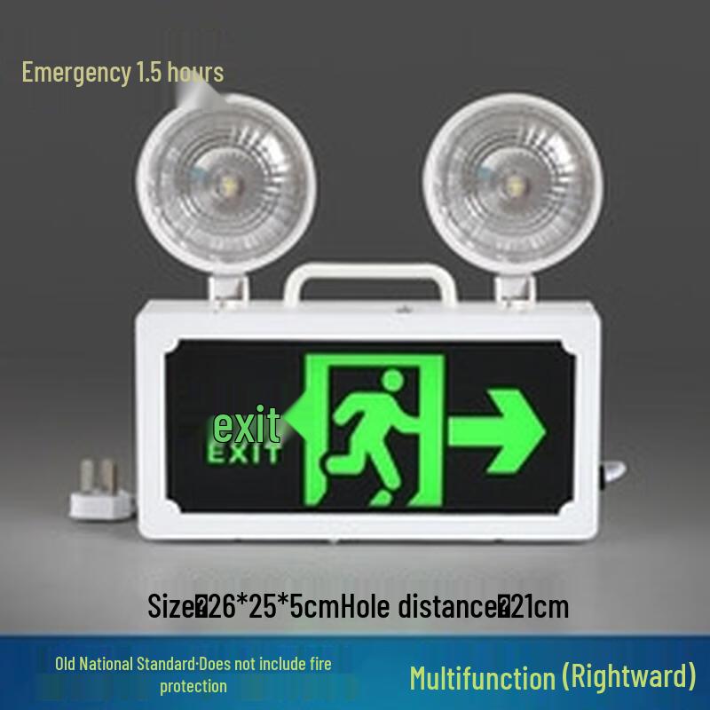 HANDUNYOU LED Emergency Exit Sign with Dual-Head Light