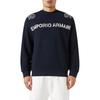 Emporio Armani Round Neck Logo Embroidered Long Sleeve Sweatshirt Men sweatshirt Navy-Blue 6R1ME3-1JWPZ-0920