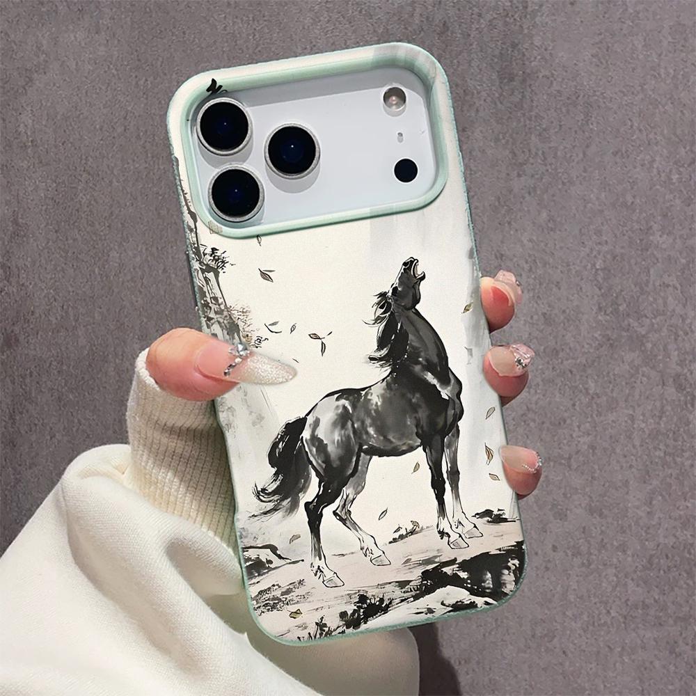 Black Steed With Head Held High Phone Case For IPhone 17 17Air 16 15 14 13 12 11 Pro Max XR XS Max 7 8 Plus Cover Case Coque