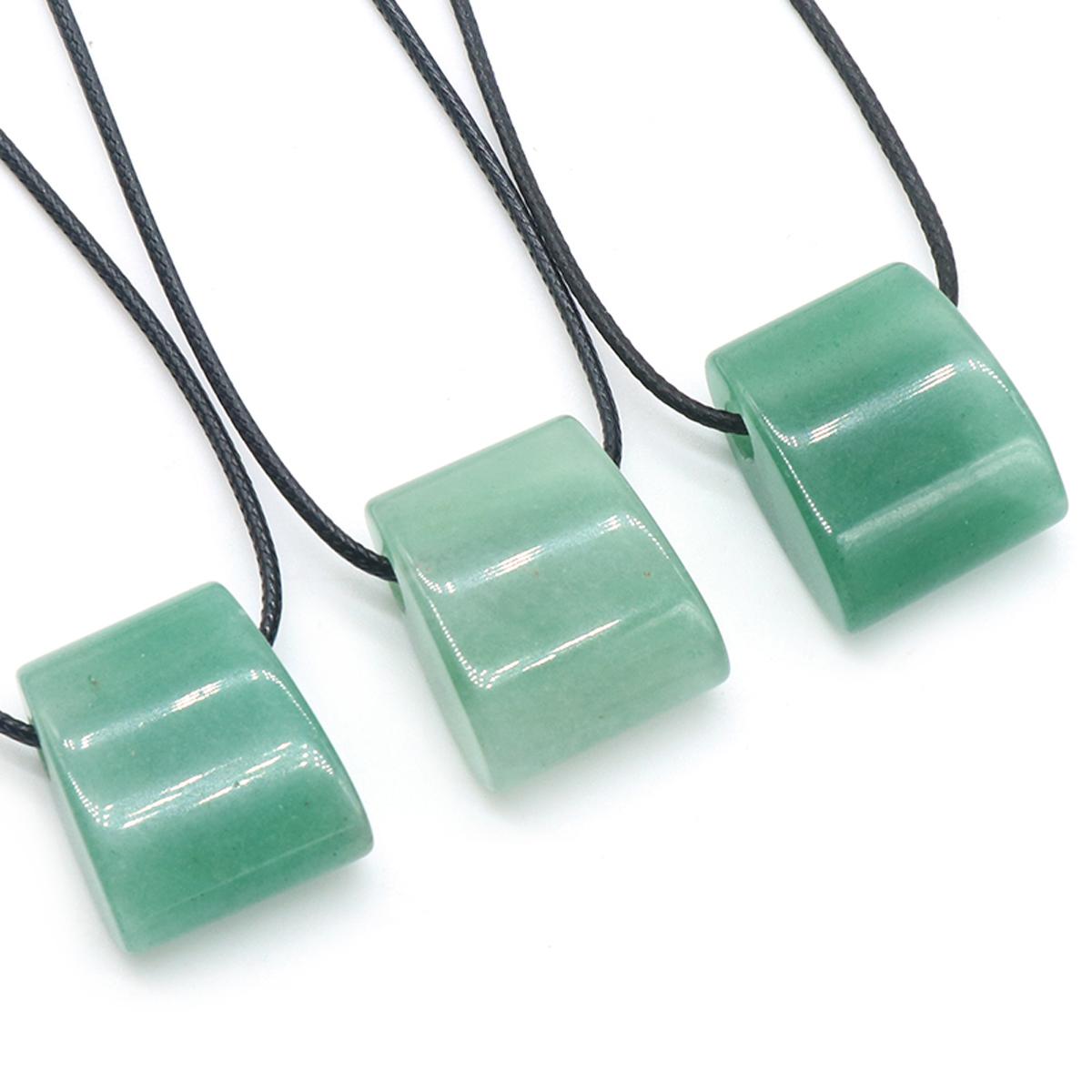 

Женское ожерелье из натурального камня, зеленый авантюрин/агат/лабрадорит, подвеска в форме свистка, подвески для одежды, ювелирные аксессуары Green Aventurine