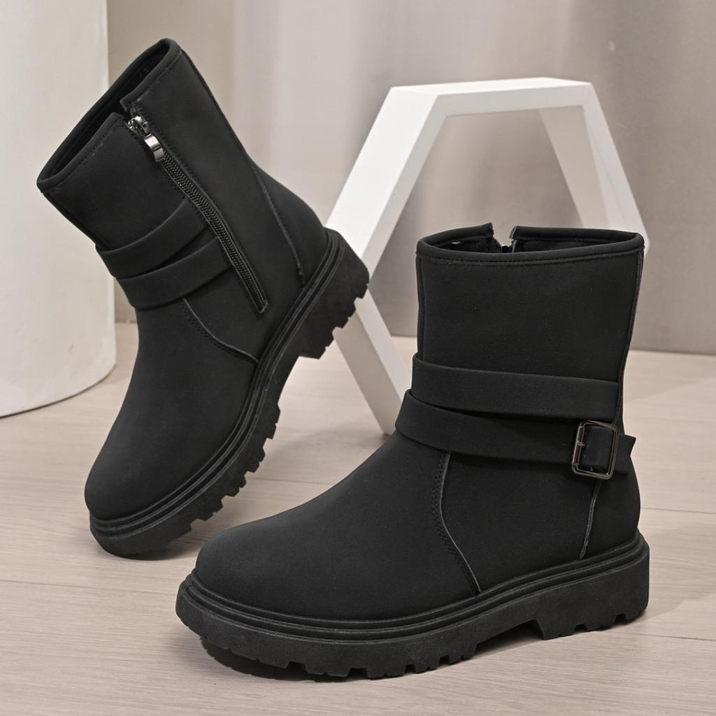 Large size retro Martin boots women's 2025 autumn and winter new European and American style explosive locomotive boots single boots snow boots