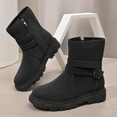 Large Size Retro Martin Boots Women's 2025 Autumn and Winter New European and American Style Explosive Locomotive Boots Single Boots Snow Boots