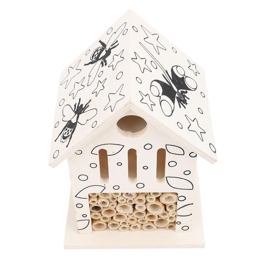 Wooden Bee House Tube Bee Hotel Attract More Gentle Pollinating Bees To Your Garden Safe Wood Bee Home for Solitary Bees