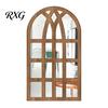 Boho Style Wall Mirror Stickers Arched Window Decor, Wooden Frame Acrylic Fake Mirror, Modern Art Self-Adhesive Windowpane Sticker for Living
