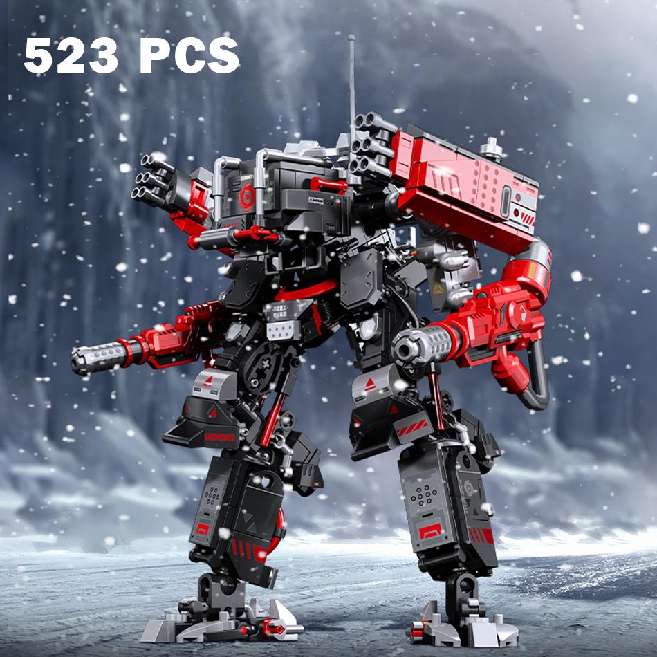 MOC Mechanical Armor White God of Death Building Blocks Wandering Earth Mecha Robot Weapons Assembly Bricks Toys for Kids Gifts