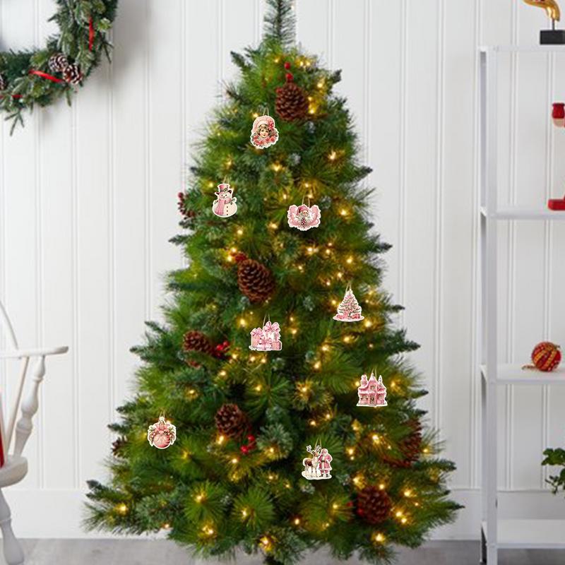 Tree Ornaments Pink Christmas Tree Ornaments Pink 8Pieces Christmas Pendants Tree Ornaments Vintage Holiday Decorations Cute