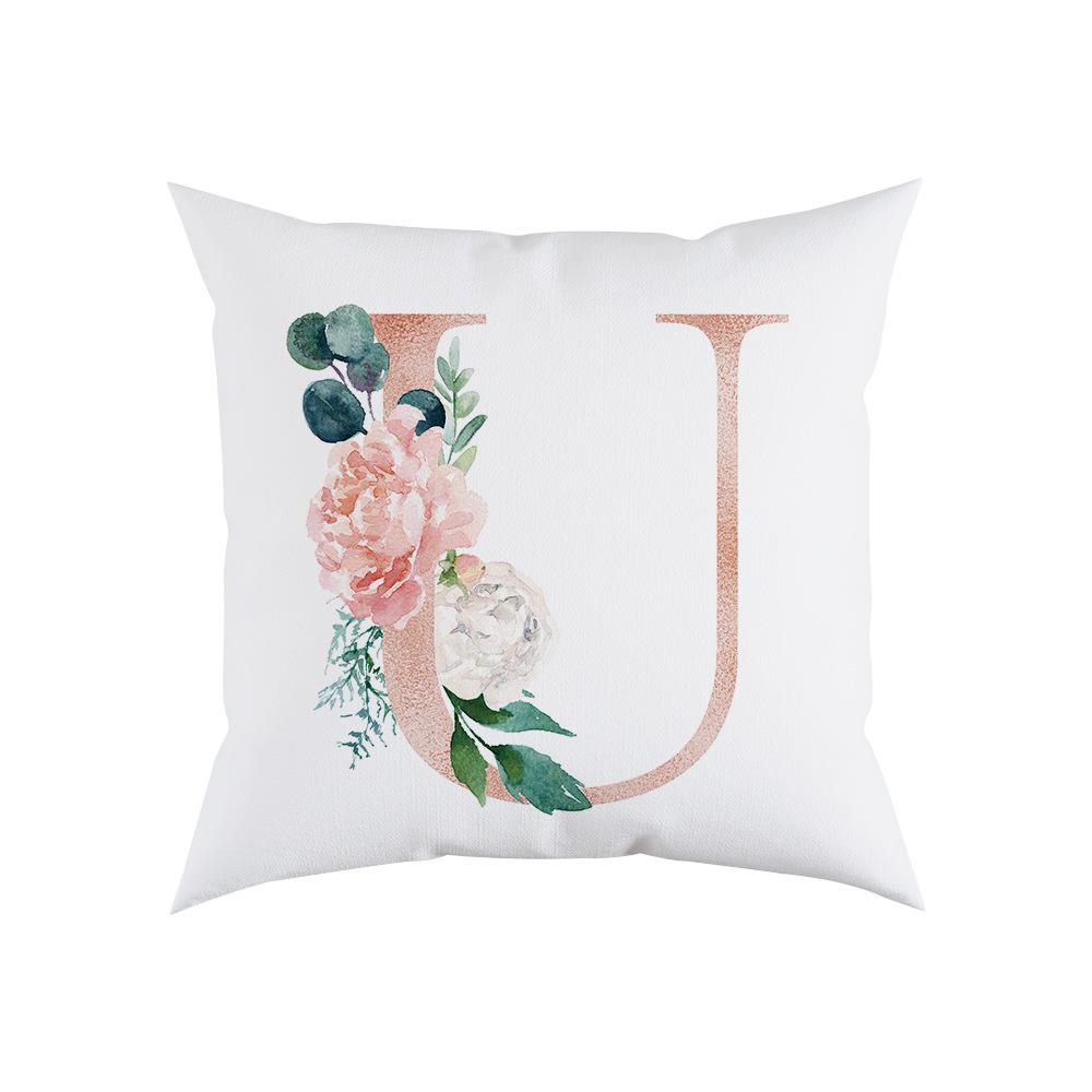 Pillow Sofa Cushion Home Office Cushion Letter Flower Pillow Bedside Backrest Car Pillow Cover