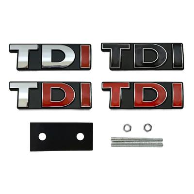 Metal TDI Logo Car Frente Capô Grade Traseira Tronco Emblema Emblema Adesivo Decalques para VW Polo Golf MK5 MK6 Jetta Passat GTI Touran Bora