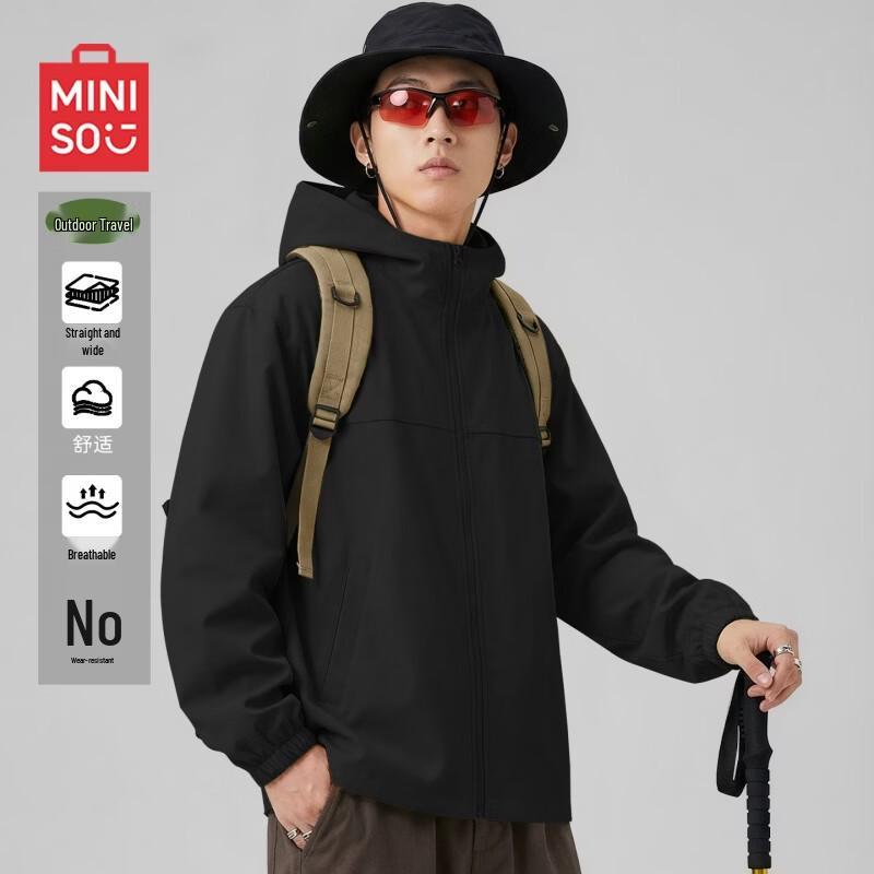 

Miniso Men s Water-Resistant Hooded Outdoor Jacket 2XL