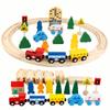 For Wooden Train Track Highway Roundabout Set Wooden Railway Electric Magtic Train Toy Wood Tracks Toys Kids Boys Birthday Gifts