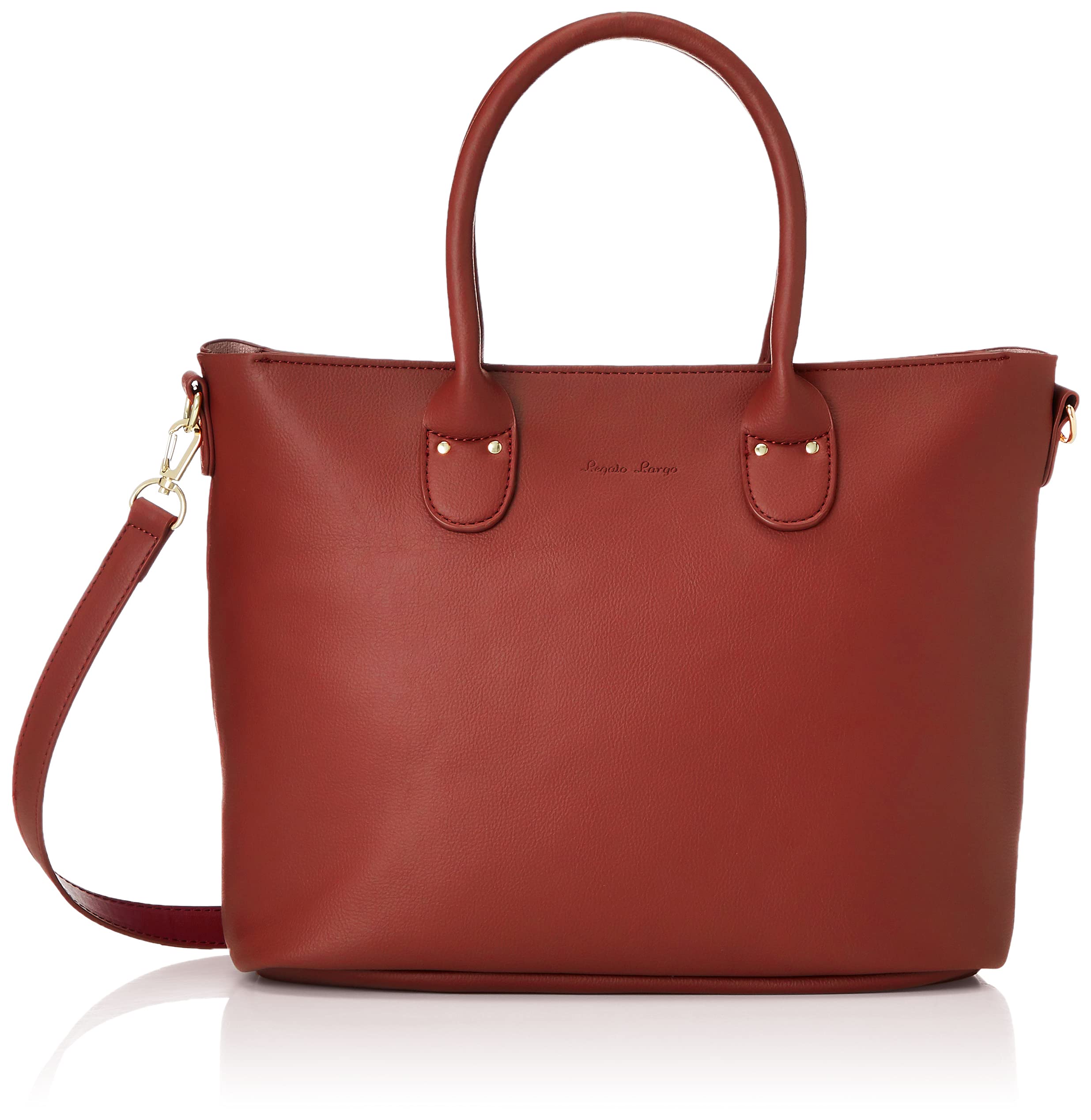 Tote Bag Shoulder Bag Faux Leather Lineare Red Free Size [Legato Largo] 2-Way LG-D1072 Women s