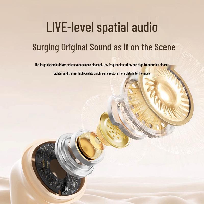 M21s Noise-Canceling Wireless Bluetooth In-Ear Headphones with Digital Display and Long Battery Life for Gaming.