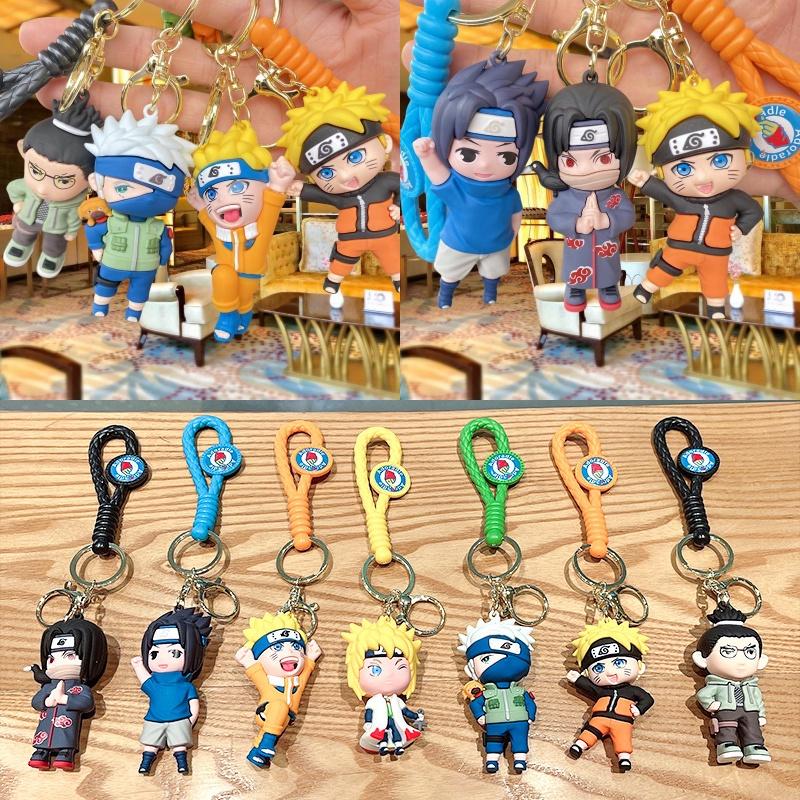 Naruto Anime Sasuke Keyring Pendant Doll Pvc Figure Toy Bag Keychain Decor Gift