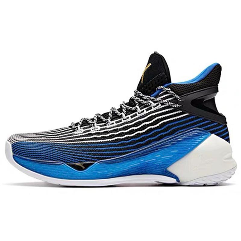 Anta Thompson KT4 Playoffs Mid-Top Performance Basketball Shoes Men s Black Blue Sneakers 11921101-2 40