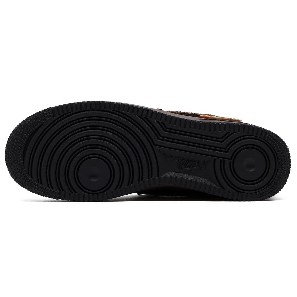 Nike Air Force 1 Slip Resistant Abrasion Resistant Low Top Skateboard Shoes Unisex Black Umber DV0788-001(TeamH-S-BOX)