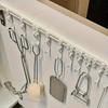 Punch-free Sliding Track Hook Kitchen Cabinet Door Back Row of Hanging Racks Sticky Hook Storage Rack To Save Space