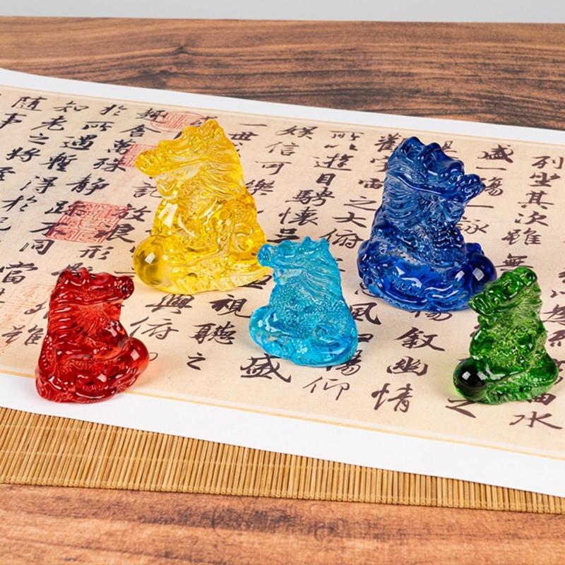 Unique Dragon Ornament Twelve Zodiac Glass Dragon Crafts Perfect New Year Gift for Feng Shui Animal Room Decor