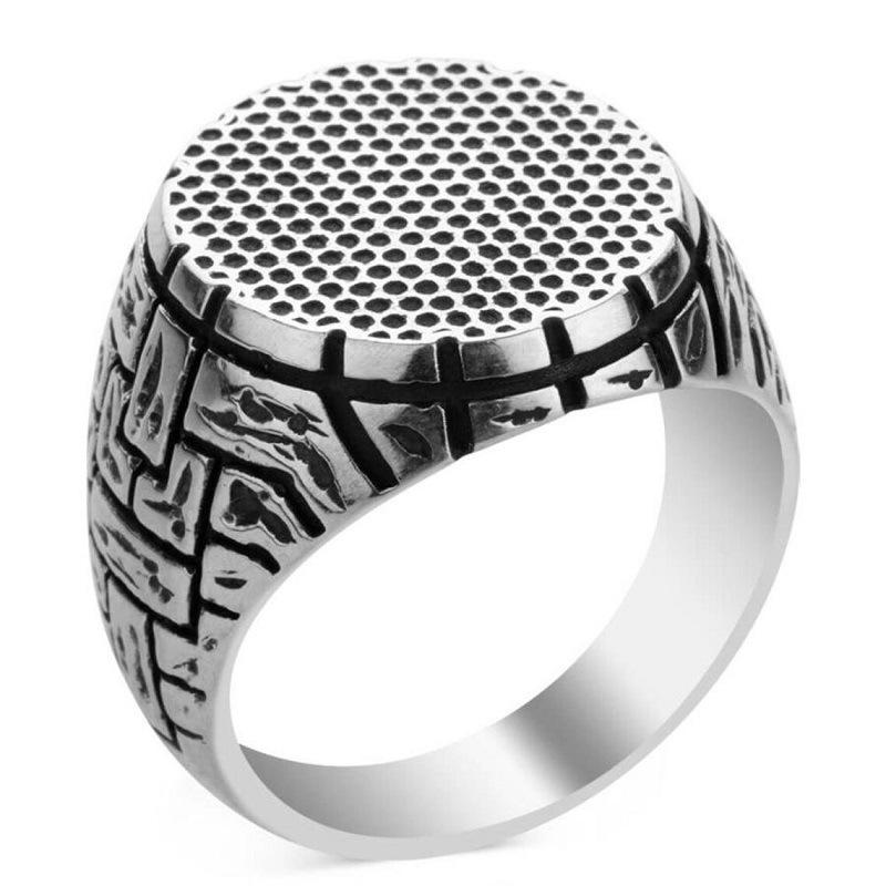 Meier Vintage floral ring, antique silver geometric ring, exquisite jewelry no. 6